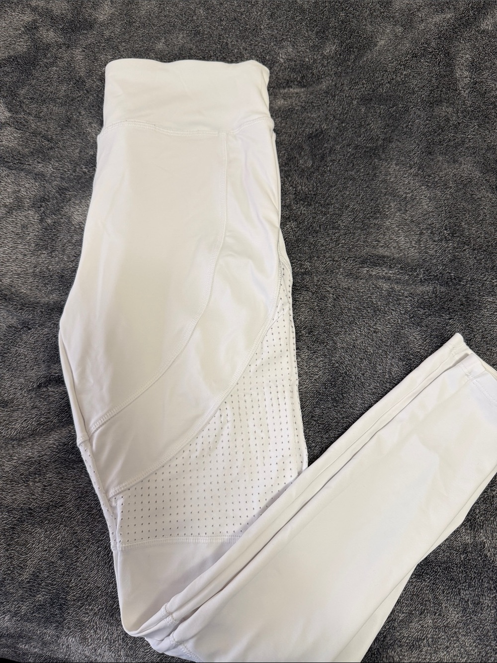 Forever 21 White High-Waist Perforated Leggings